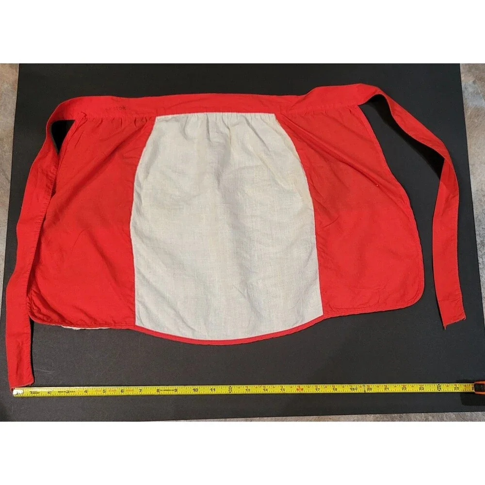 Vintage half-waist apron rooster design on the pockets Cottage Core Nostalgic